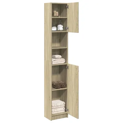 Image de Armoire de salle de bain Chêne sonoma 32x25,5x190 cm Aggloméré