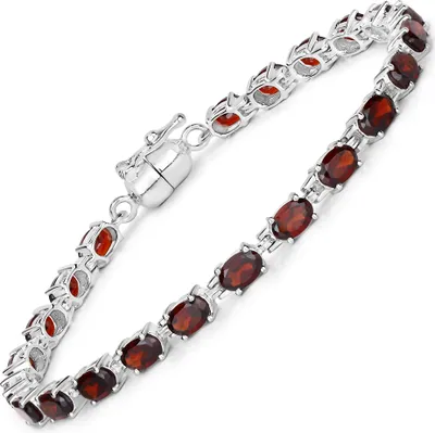 Zdjęcie produktu dla Bransoletka Vira Jewels z rodowanego srebra próby 925 z owalnym granatem