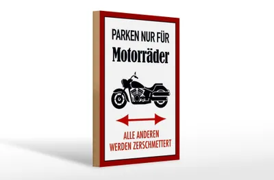 Produktbild von Holzschild Parken 20x30cm nur für Motorräder alle anderen