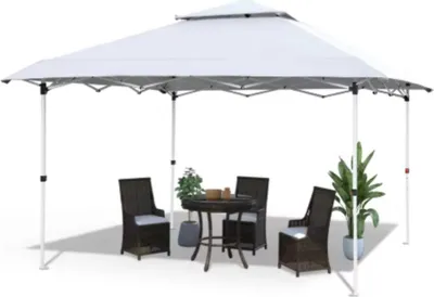 Produktbild von Faltbares Pavillon 3,6×3,6m – Pop-up Partyzelt mit Dach, Tragetasche und Wieltaschen – Wasserdicht, UV50+, Weiß