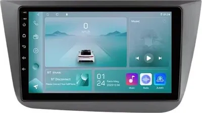 Zdjęcie produktu dla Radio samochodowe z Bluetooth i CarPlay do Seat Altea i Toledo (2004–2015) – kompatybilne z Apple i Android – system stereo z nawigacją – system nawigacyjny – 1 GB pamięci RAM, 32 GB pamięci