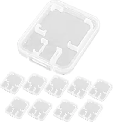 Produktbild von 10 Stück SD Karten Aufbewahrung, Transparent Praktisches SD Card Case Speicherkartenhüllen Robuste SD Karten Hülle für Speicherkarten Aufbewahrung