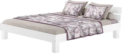 Produktbild von Weißes Doppelbett Massivholz Buche 180x200 Zubehör wählbar V-60.86-18Wohne Zubehör