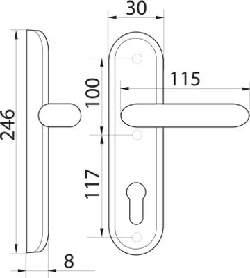 Zdjęcie produktu dla Klamka drzwiowa Hoppe London 92 WB, biała F9016 (113P/2246)