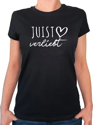 Produktbild von Huuraa Damen T-Shirt Juist verliebt XXL Black Bio Baumwolle Fairtrade Damenshirt Geschenkidee