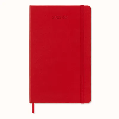 Produktbild von Moleskine 18 Monate Wochen Notizkalender 2023/2024, L/A5, 1 Wo = 1 Seite, Rechts Linierte Seite, Hard Cover, Scharlachrot