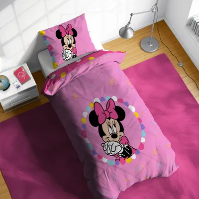 Produktbild von Disney Minnie Mouse Happy Minnie Bettwäscheset aus 100% Baumwolle, Einz