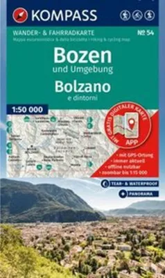 Produktbild von KOMPASS Wanderkarte 54 Bozen und Umgebung / Bolzano e dintorni 1:50.000
