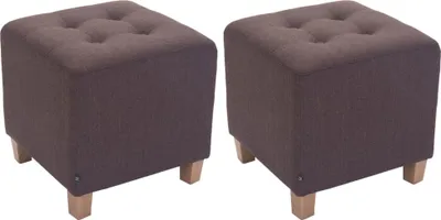Produktbild von CLP 2er Set Sitzhocker Pharao, antik-hell mit hochwertiger Polsterung braun