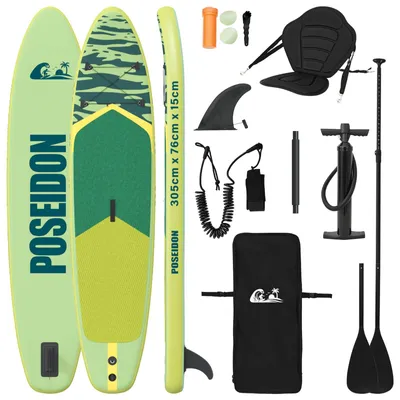 Produktbild von SUP Board mit Sitz 2-in-1 POSEIDON 305 x 76 x 15 cm Grün für