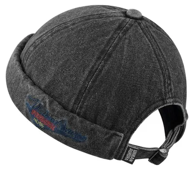 Immagine prodotto di Cappello da baseball unisex per uomo, senza visiera, regolabile, taglia 55-60 cm, colore nero, in cotone