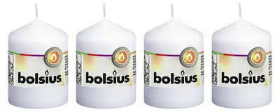 Produktbild von 4er-Set Stumpenkerze - Höhe 8 cm - Durchmesser 5,8 cm - Weiß