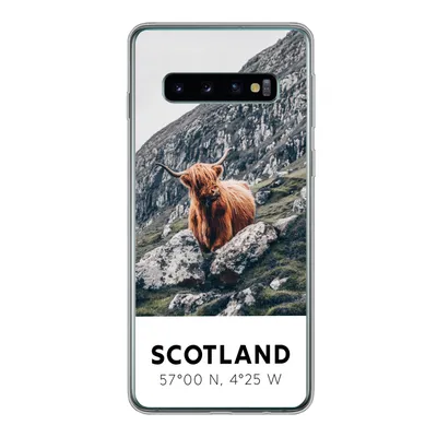 Produktbild von MuchoWow® Handyhülle Schutzhülle Hülle für Samsung Galaxy S10 Schottland - Schottische Highlander - Berge Silikon Softcase Handy Hülle - Handytasche