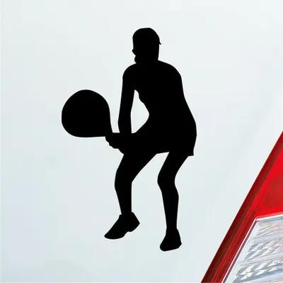 Produktbild von Auto Aufkleber Tennis Tennisspieler Sport Squash 10x6 cm Schwarz Glanz Sticker Heckscheibenaufkleber