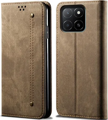 Obrázek produktu pro Pouzdro pro Honor 400 Lite, Kožené Peněženkové Pouzdro s Magnetickým Uzavíráním a Stojánkem Khaki