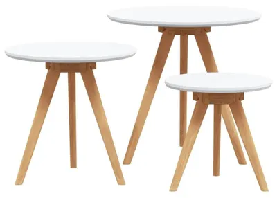 Produktbild von Set aus 3 runden Beistelltischen mit modernem Design