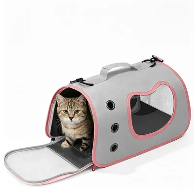 Immagine prodotto di Trasportino pieghevole per gatti, dimensioni 40x26x26 cm, adatto per gatti e piccoli cani fino a 5 kg