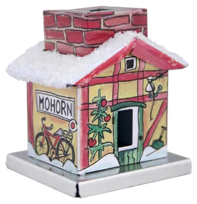 Produktbild von KNOX - Mini Räucherhaus - The Little One - Bahnhof - ca. 4,5cm - für Räucherkerzen Größe S (Klein) - aus Metall