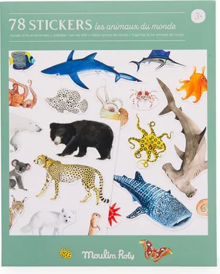 Imagen del producto de Pegatinas repositionables Animales del mundo, Moulin Roty