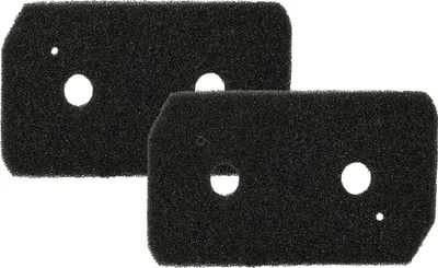 Two black foam filters are shown against a white background.