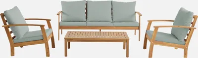Produktbild von sweeek - Gartenlounge-Set für 5 Personen aus Akazienholz - Graugrün