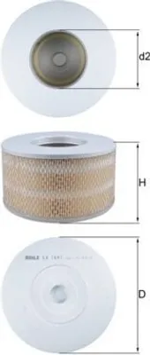 Produktbild von Luftfilter MAHLE LX 1641 für TOYOTA HILUX III Pick-up (TGN1, GGN2, GGN1, KUN2, KUN1) Filtereinsatz