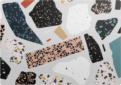 Produktbild von Abstraktes Mosaik – Bodenschutzmatte – Stuhlunterlage 100x100 cm – Rutschfest – Hartbodenmatte