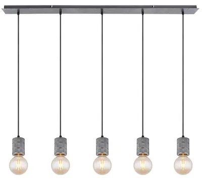 Produktbild von Hängeleuchte, 5 Flammig, silber, Höhenverstellbar, L 115 cm