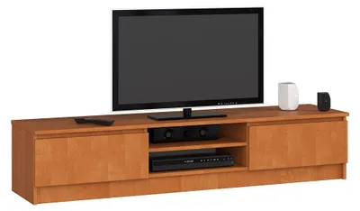 Obrázok produktu pre TV skrinka s otvorenými policami a dvoma dvierkami, rozmer 33 x 160 x 40 cm