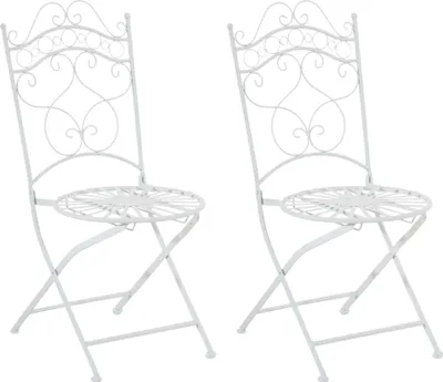Produktbild von CLP Stühle Indra handgefertigte Gartenstühle aus Eisen weiß