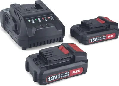 Produktbild von Flex Akku-Pack Power 22Q Set Ladegerät 18 V 2 Akku-Packs 2,5 Ah Schnellladegerät