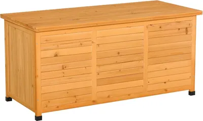 Zdjęcie produktu dla Szafka Ogrodowa, Szopa Na Narzędzia, Wodoodporne Drewno Jodłowe, Trwała, Duża Przestrzeń, 127 X 56 X 60 Cm, Żółta