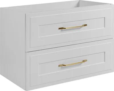 Produktbild von RODAN | Badezimmerschränk - 80 cm - Weiß Matt - Elegantes Design - Mit Goldenen Griffen - Mit Soft-Close - Weisse Badschränke - CLASSIC