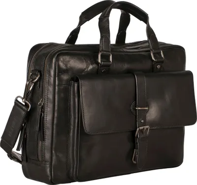 Produktbild von Leonhard Heyden Roma - Aktentasche 2 Fächer. mit Vortasche Leder 15" 41 cm (schwarz)