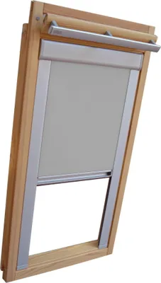 A close-up, angled view of a skylight blind.