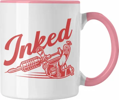 Produktbild von Trendation - Inked Tattoos Tasse Geschenk Tattoowiererin Tattoowierer Geschenkidee Spruch Männer Frauen (Rosa)