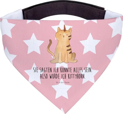 Produktbild von Mr. & Mrs. Panda Hundehalstuch Einhorn Katze - Rot Pastell - Geschenk, Halstuch Für Hunde, Hund, Katzer, Bandana, Hals Tuch, Unicorn, Glitzer, Regenbogen, Dreieckstuch
