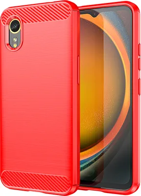 Produktbild von Hülle für Samsung Galaxy XCover7 Carbon-Faser Weich TPU Silikon Stoßfest Handyhülle Rot