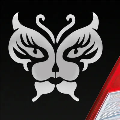 Produktbild von Auto Aufkleber Schmetterling Löwe Tribal 10x10 cm Silber Sticker Heckscheibenaufkleber