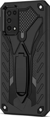 Produktbild von Mobigear Armor Stand  Samsung Galaxy A03s Hülle Hardcase Backcover Stoßfest mit Ständer - Schwarz