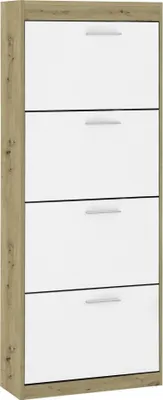 Produktbild von Schuhkipper ROTTE Schuhschrank Atisan Eiche / Weiß 3 Klappen ca. 64/162/26 cm
