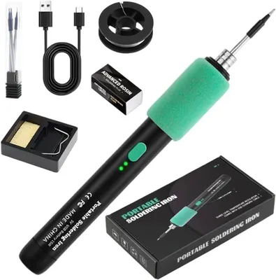 Produktbild von Kabelloser USB-Lötkolben 15 W mit 3 Lötspitzen, 450 °C und 5-V-Ladefunktion