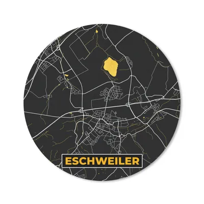 Produktbild von MuchoWow® Mauspad Mousepad Schwarz und Gold - Stadtplan - Eschweiler - Deutschland - Karte 50x50 cm - Mousepads - Maus Mat - Pad - Mausunterlage - Vinyl