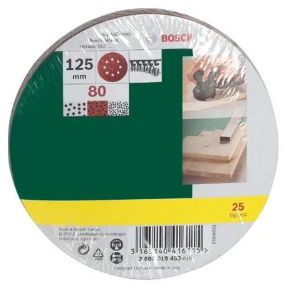 Produktbild von Schleifblatt-Set für Exzenterschleifer, 8 Löcher, 125 mm, K 80, 25er-Pack