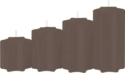 Produktbild von 4er Set Sternkerzen abgestuft Mocca Ø 5 cm