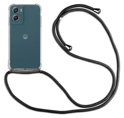 Produktbild von Handykette für Motorola Moto G06 / G06 Power Hülle mit Band Case Kordel in Schwarz