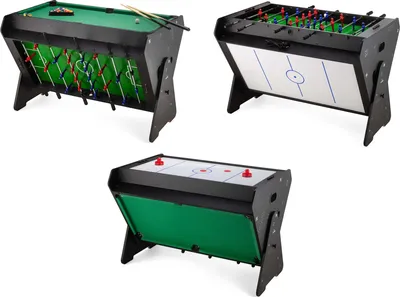 Obrázok produktu pre Hrací stôl Outtec® 3v1 - stolný futbal, stolný biliard, air hockey - 121x84x85 cm - stolný futbal, air hockey, biliard pre deti a dospelých