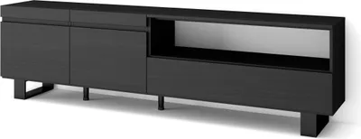 Produktbild von TV-Schrank, Lowboard, 200x35x57cm, Für TV-Geräte bis zu 80", Industriedesign, Schwarz