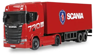 Produktbild von Amewi Scania 730 S RC LKW 1:64 RTR Kofferauflieger 4WD Rot
