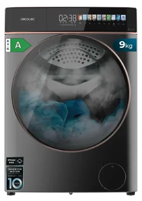 Image de Cecotec Lave-linge 9Kg Chargement Frontal Bolero DressCode 9900 Inverter FullColor Steel A. Finition Acier 1400 Tr/min